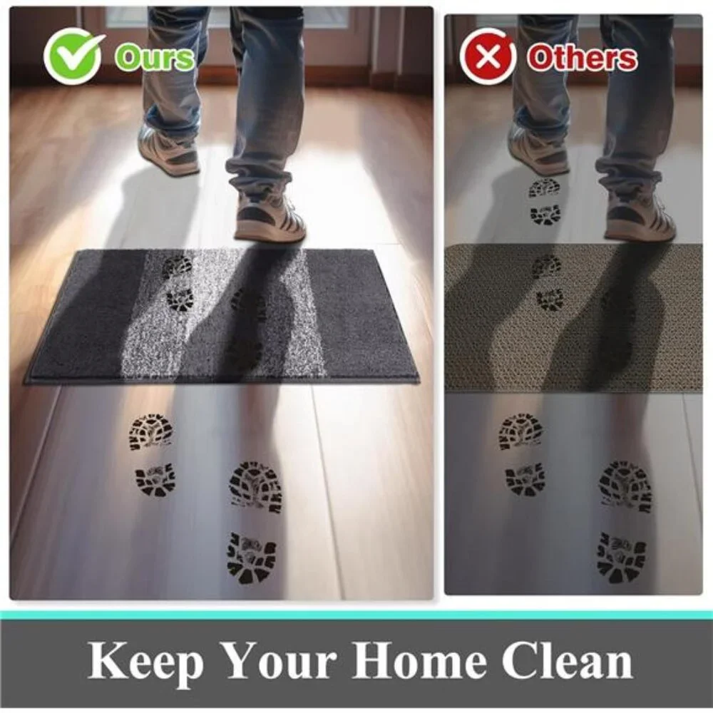 Indoor Doormat Entryway Door Rug, Non Slip Absorbent Mud Trapper Mat Floor Mat,